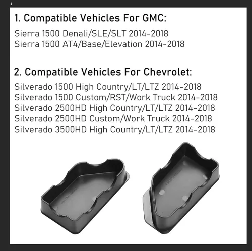 Vista 3 de TTCR-II Cubiertas para orificios de estaca para riel de cama GMC Sierra y Chevy Silverado 2014-2018, cubiertas de bonneau para camiones para Sierra