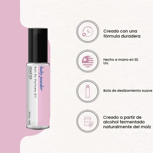 Vista 3 de DEMETER Aceite de perfume en rollo de polvo para bebés, 0.33 onzas, de larga duración