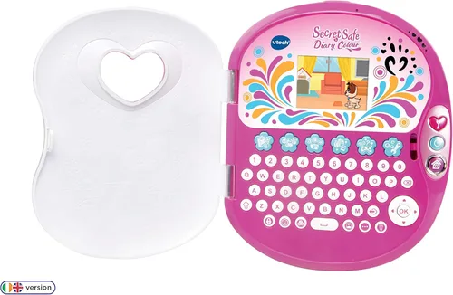 Vista 2 de VTech Pink Secret Safe - Diario secreto para niñas, juguete educativo con juegos, conexión MP3 y más, regalos para niñas de 5, 6, 7 años
