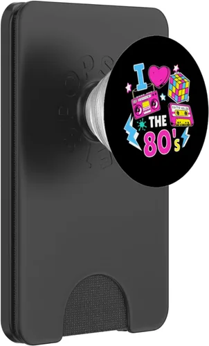 Vista 8 de I Love the 80s Cassette Boombox Colorful Retro Design PopSockets Adhesive PopGrip