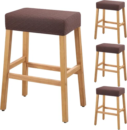 Vista 57 de YISUN Fundas de taburete rectangulares, paquete de 2 fundas elásticas impermeables para asiento de silla de montar, taburetes de bar, sillas de bar