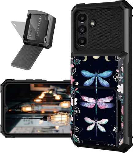 Vista 21 de Funda tipo cartera para Samsung Galaxy A54 5G con ranura para tarjetero, funda con tapa híbrida de doble capa, resistente, a prueba de golpes, funda