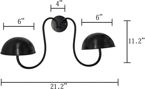 Vista 5 de Owlgift Moderno estante de metal montado en la pared para sombreros/peluca soporte de exhibición con 2 ganchos circulares para sombreros, color negro