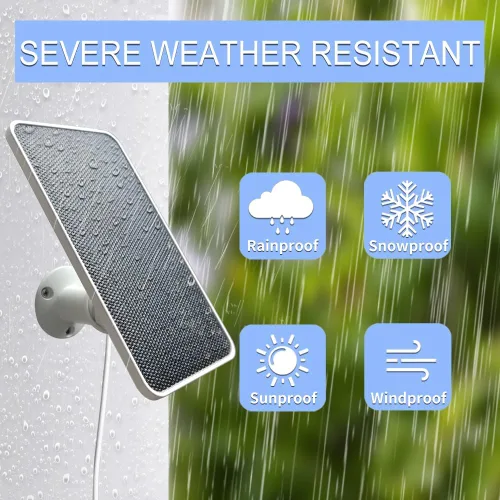 Vista 6 de JJMASEE Panel solar para cámara de seguridad SimpliSafe al aire libre y serie 2, cargador solar impermeable para cámara exterior SimpliSafe
