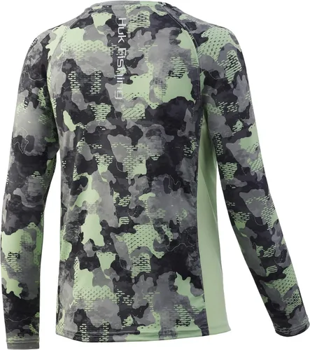 Vista 2 de HUK Camisa de rendimiento de manga larga de camuflaje para niños