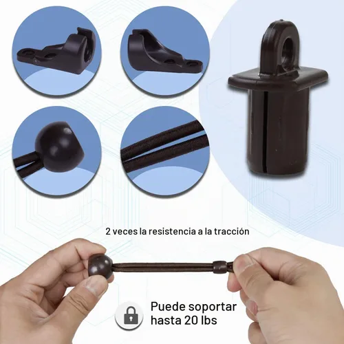 Vista 6 de Kit elástico + soporte inalámbrico, accesorios de instalación de repuesto universales para sombrilla de interior/exterior y persianas enrollables