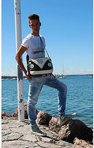 Vista 5 de BRISA VW Collection - Volkswagen Shoulder Travel Messenger Bag with VW T1 Bus Campervan Motif