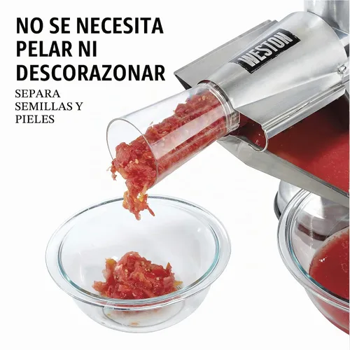 Vista 4 de Weston Colador de tomate de metal, tolva de 1 galón, acero inoxidable Dual Mount System Attaches To Many Surfaces Splash Guard Includes