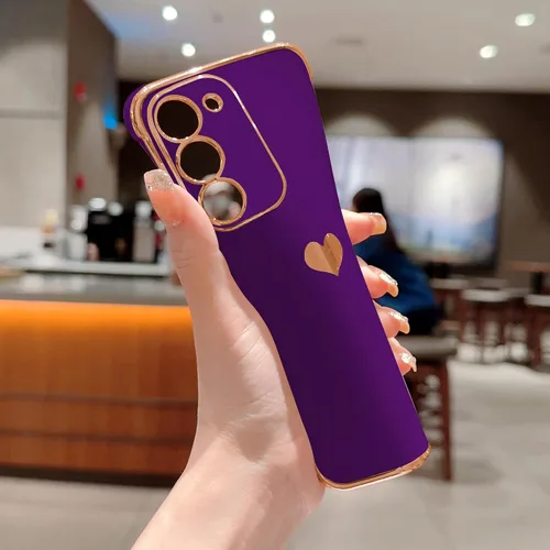 Vista 232 de phylla Funda de teléfono compatible con Samsung Galaxy A12 de 6.5 pulgadas, lindo corazón chapado en oro, elegante funda de lujo para mujer