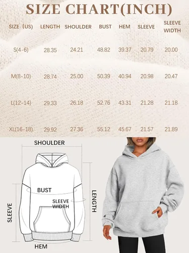Vista 7 de EFAN - Sudadera con capucha para mujer - Sudadera de vellón sobredimensionada con mangas largas para otoño e invierno, ropa de moda inspirada