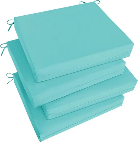 Vista 21 de Basic Beyond Juego de 4 cojines para sillas de exterior, cojines de exterior para muebles de patio, cojines resistentes al agua para sillas de patio