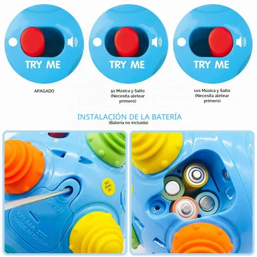 Vista 5 de teytoy - Pelota de baile musical para bebé, sin BPA, pelota sensorial de desarrollo para niños y niñas