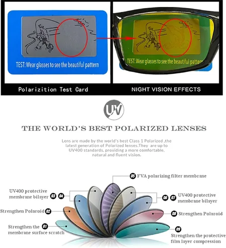 Vista 2 de willochra Gafas de sol de lectura de ciclismo nocturno de lentes de sol para hombres
