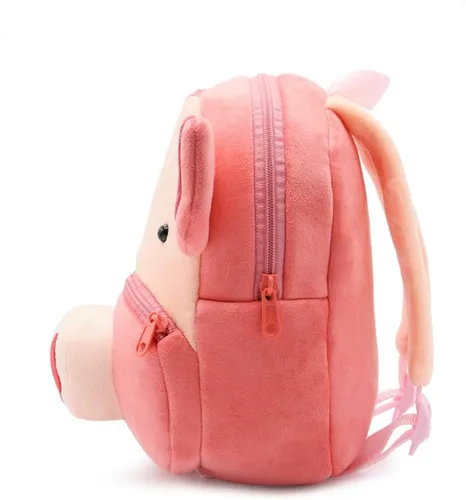 Vista 3 de Ladyzone Mochila para niños pequeños con diseño de animales del zoológico, bonita bolsa de felpa de dibujos animados de 10 pulgadas para niños