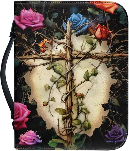 Vista 18 de Flashideas Funda de transporte ligera de la Biblia de la PU para las mujeres, cubierta de la Biblia de moda con asa para el estudio