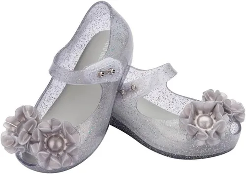 Vista 6 de mini melissa Ultragirl Collection Mary Jane - Zapatos planos para niños pequeños y bebés, cómodos y lindos zapatos planos de gelatina con parte