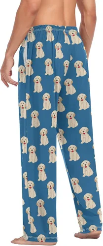 Vista 5 de Ollabaky Pantalones de pijama para hombre, pantalones de descanso con bolsillos, Multi