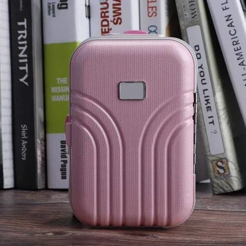 Vista 9 de Walfront Caja de almacenamiento de joyas musicales para niña caja de música con diseño de maleta bonita maleta rosa modelo de joyería regalo