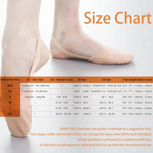 Vista 5 de DANCEYOU Pirouette Lyrical Leather Half Sole Ballet Jazz Contemporáneo Práctica Turning Dance Zapatos Niñas Mujeres Niño Hombres