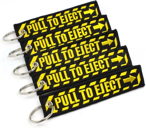 Vista 2 de Rotary13B1 PULL TO EJECT Llavero - NegroAmarillo - 5 PCS