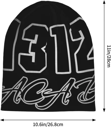 Vista 6 de ACAB 1312 - Gorro para hombre y mujer, elástico, cálido, de punto de calavera, para invierno, color negro, Negro