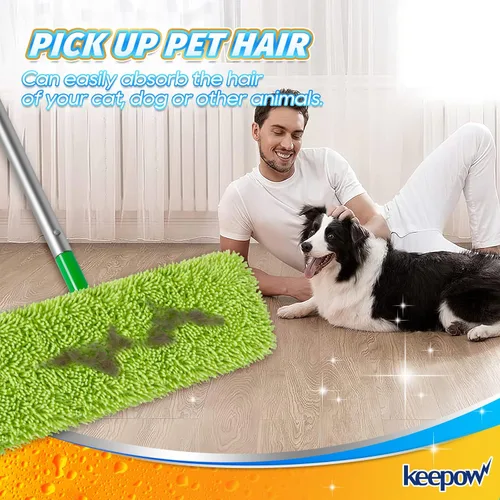 Vista 4 de KEEPOW Almohadillas XL reutilizables para trapeador compatibles con Swiffer XL Sweeper, paños de trapear secos extra grandes, paños de trapear