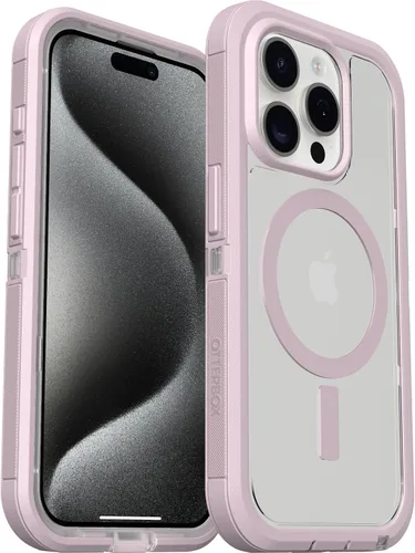 Vista 5 de OtterBox Funda transparente para iPhone 15 Pro (solamente) Defender Series XT - Mountain Frost (transparente), sin pantalla, resistente, se ajusta a