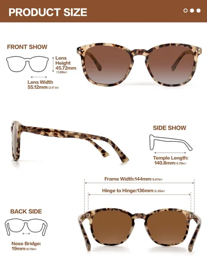 Vista 38 de Gafas de sol polarizadas para mujer con protección UV para mujer, a la moda, grandes sombras con marco de acetato BC2110