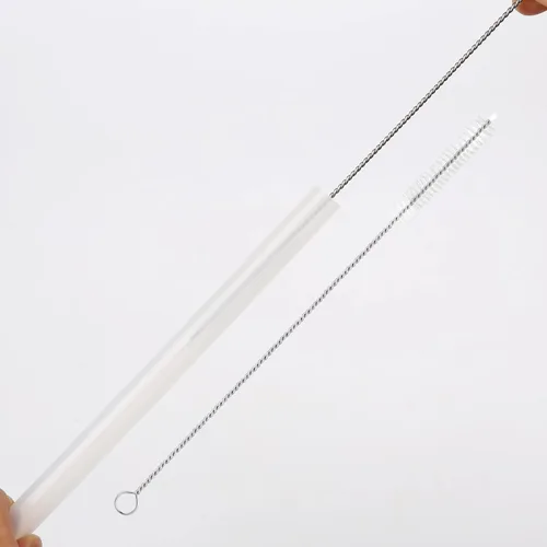 Vista 6 de 6 popotes de repuesto para Eddy + botella de agua, con un cepillo de limpieza, popotes reutilizables, rectos, solo compatibles con accesorios Eddy