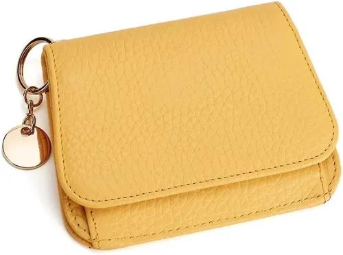 Vista 15 de Mudono - Billetera pequeña para mujer con bloqueo RFID, de cuero genuino, tarjetero, billetera delgada de tres pliegues con bolsillo con cremallera