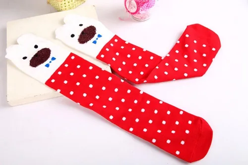 Vista 2 de Calcetines altos de algodón de dibujos animados para niños, talla única