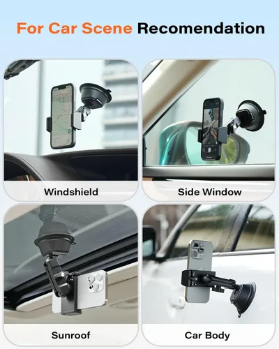 Vista 8 de A2C Soporte de teléfono con ventosa resistente con brazo y abrazadera de aleación de aluminio, soporte de teléfono de succión al vacío de 66 libras