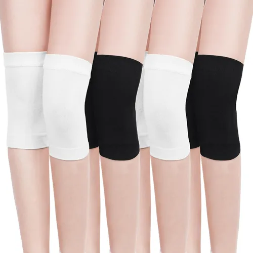 Vista 12 de Geyoga 4 pares de calentadores de rodilla para mujeres y hombres, calentadores de piernas transpirables, rodillera, almohadilla de compresión