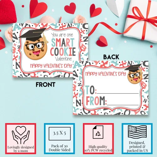 Vista 3 de AmandaCreation - Tarjetas para el día de San Valentín con chispas de chocolate con chispas de chocolate para regalar a amigos y compañeros de clase