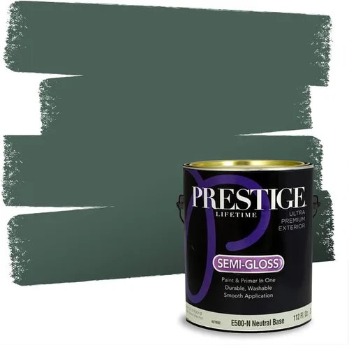 Vista 121 de Prestige Paints - 2 en 1, pintura base y pintura de exterior, E100-N-735BM