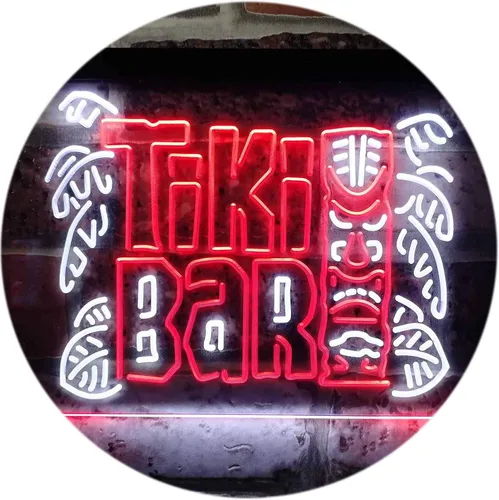 Vista 16 de ADVPRO Tiki Bar Mask Beer Pub Club Wine Dual Color LED Neon Sign Blue & Red 12" x 8.5" st6s32-i3139-br