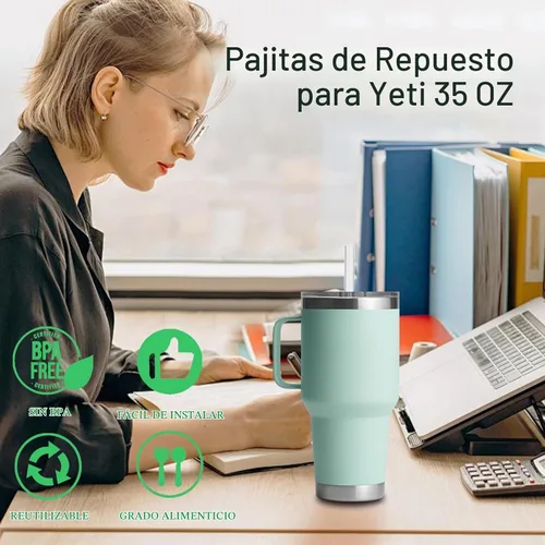 Vista 6 de Paquete de 6 pajitas para vaso YETI de 35 onzas, 9.45 pulgadas de largo