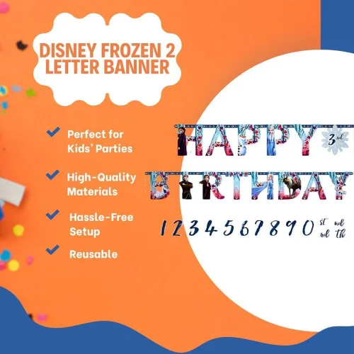 Vista 4 de Disney Frozen 2 - Cartel jumbo con letras "Add-An-age", 10.5 x 10 pulgadas (paquete de 1), decoración de papel multicolor para fiestas, ideal