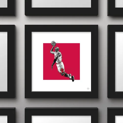 Vista 2 de Trends International Gallery Pops Michael Jordan - Póster artístico de pared con diseño de explosión de color, 12 x 12 pulgadas, versión de marco