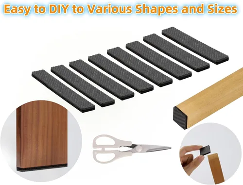 Vista 3 de Almohadillas Antideslizantes para Muebles de 1/2" x 3" Tiras de Goma Autoadhesivas Agarraderas para Muebles Almohadillas para Patas de Silla Pies