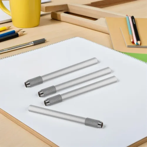 Vista 5 de Extensores de lápiz de metal, extensores de lápiz de arte reutilizables para artistas, crayón