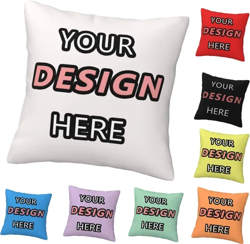 Vista 14 de Custom Pillow for Mother's Day Your Design Here Customized Pillow with Photo 12''x12'' Black