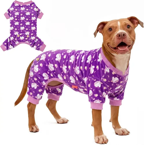 Vista 36 de KYEESE - Pijama de terciopelo para perros, con patrón de patos amarillos, ropa elástica y suave para cachorros y perros pequeños, mameluco cómodo