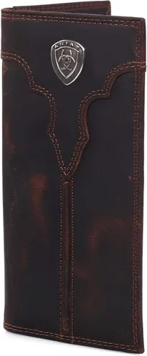 Vista 6 de ARIAT Western Wallet Mens Rodeo Center Bump Shield Marrón A3550002