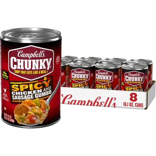 Vista 14 de Campbell's Chunky Sopa, cremosa de pollo y dumplings, lata de 18.8 onzas (caja de 12)