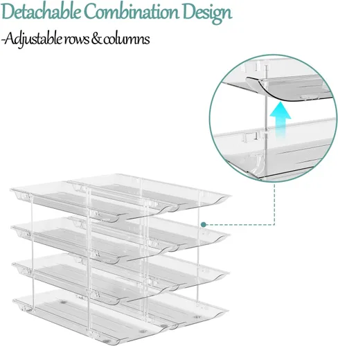 Vista 4 de Organizador de almacenamiento de latas para despensa, soportes para latas para despensa, dispensador de alimentos enlatados, estante de plástico