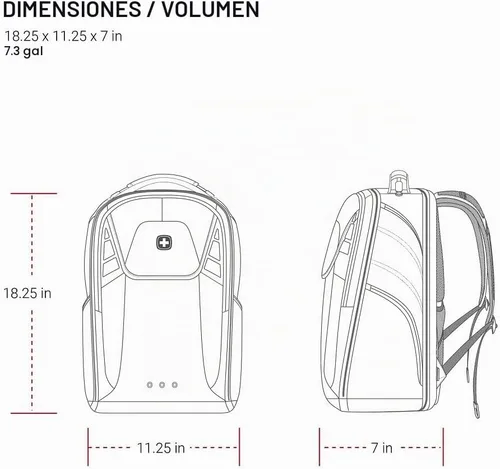 Vista 6 de SwissGear Mochila para laptop, Negro, 17 pulg.