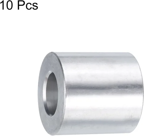 Vista 3 de uxcell 10 piezas de espaciador de aluminio con 1/2" de diámetro interno x 1" de diámetro exterior x 1" de longitud, con acabado liso, espaciador