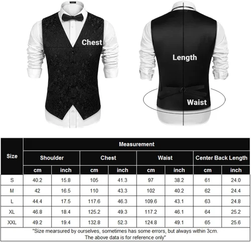 Vista 6 de COOFANDY Chaleco de vestir de cachemira para hombre floral victoriano ajustado esmoquin