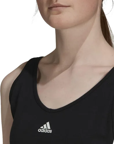 Vista 3 de adidas Top corto Essentials de 3 rayas para mujer con almohadillas extraíbles